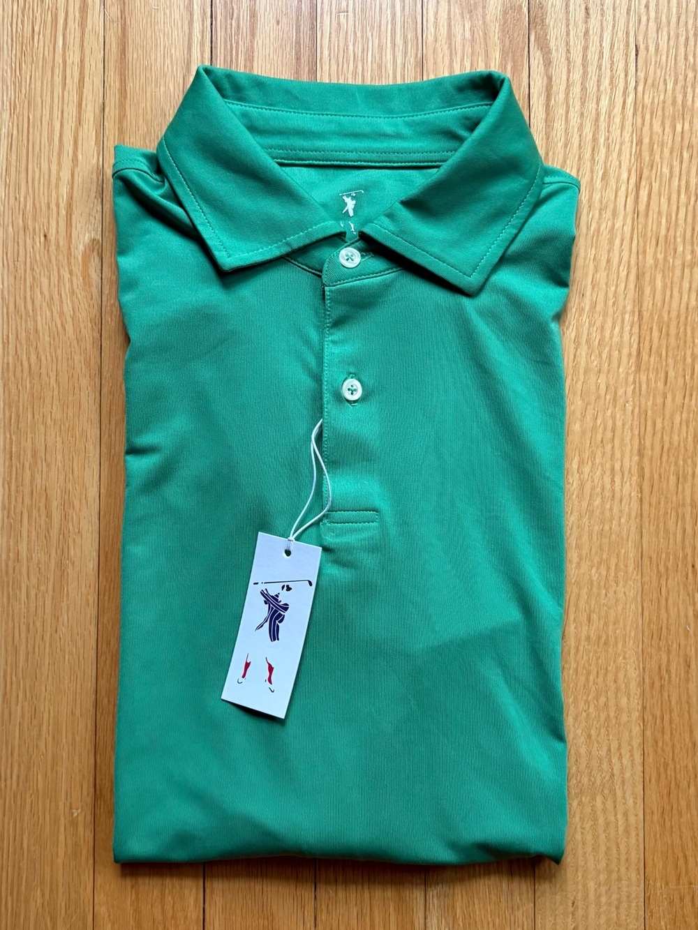 NWT Fairway & Greene Men’s Short Sleeve Polo Medium Green Solid USA Made NEW